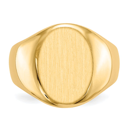 14K Yellow Gold 16.0x11.5mm Closed Back Men's Signet Ring