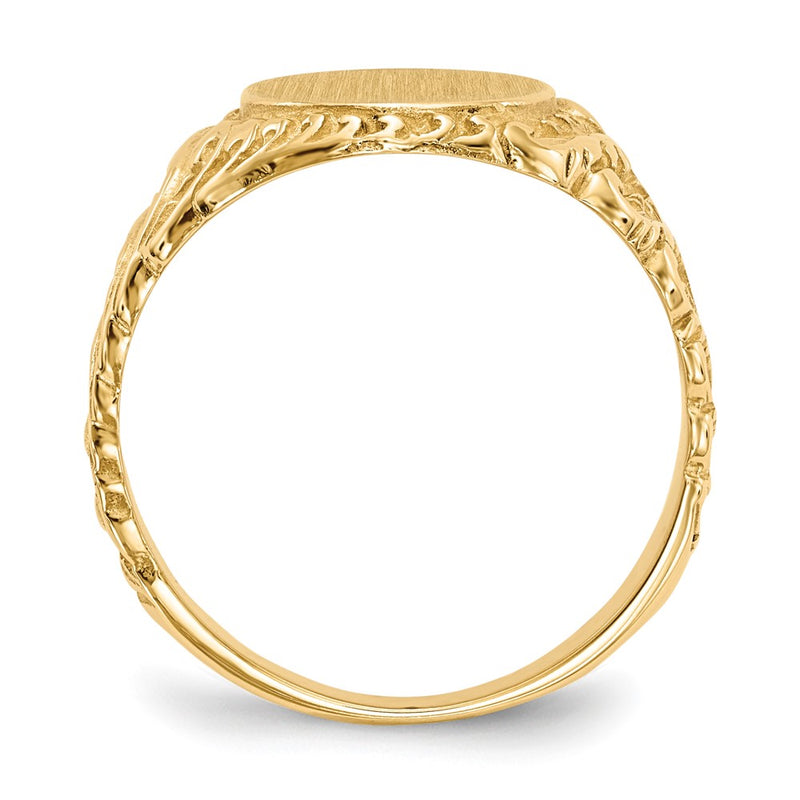 14K Yellow Gold 13.0x10.5mm Closed Back Men's Signet Ring