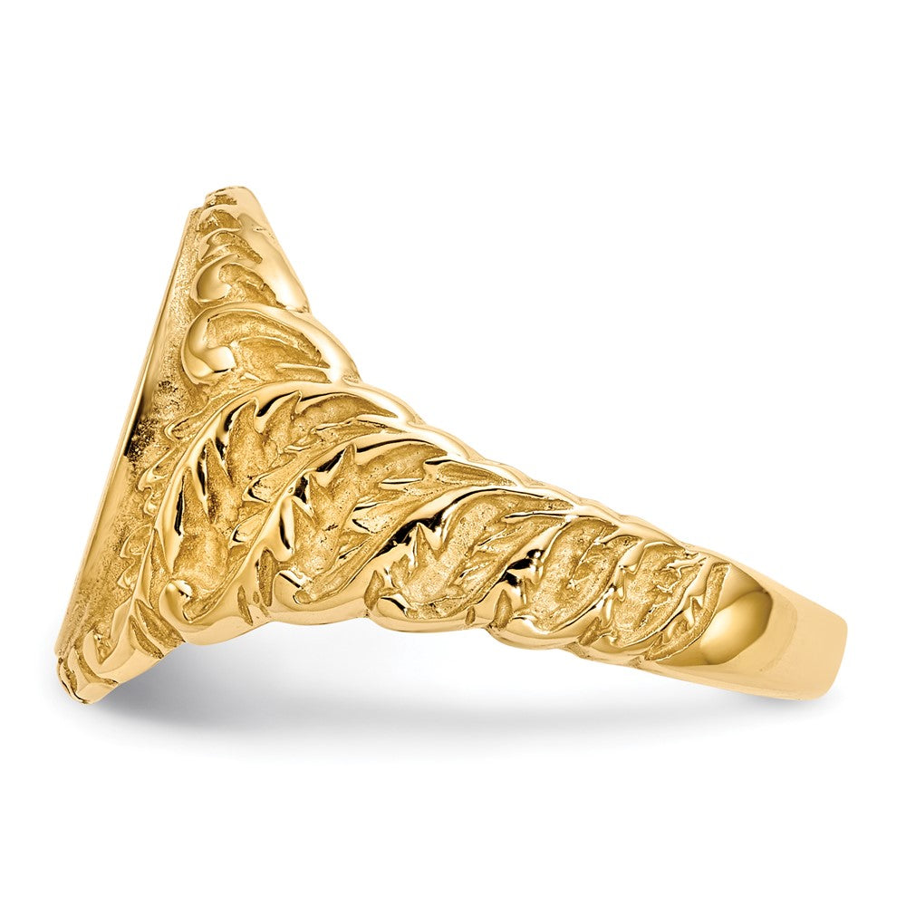 14K Yellow Gold 13.0x10.5mm Closed Back Men's Signet Ring