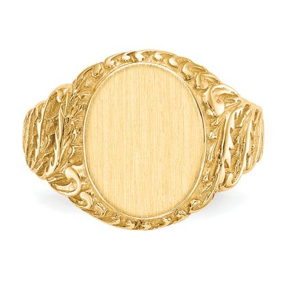 10K Yellow Gold 10Ky 13.0X10.5mm Closed Back Men'S Signet Ring
