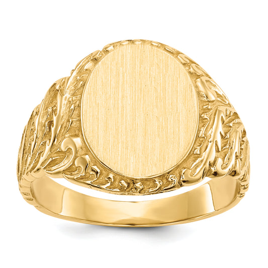 10K Yellow Gold 10Ky 13.0X10.5mm Closed Back Men'S Signet Ring