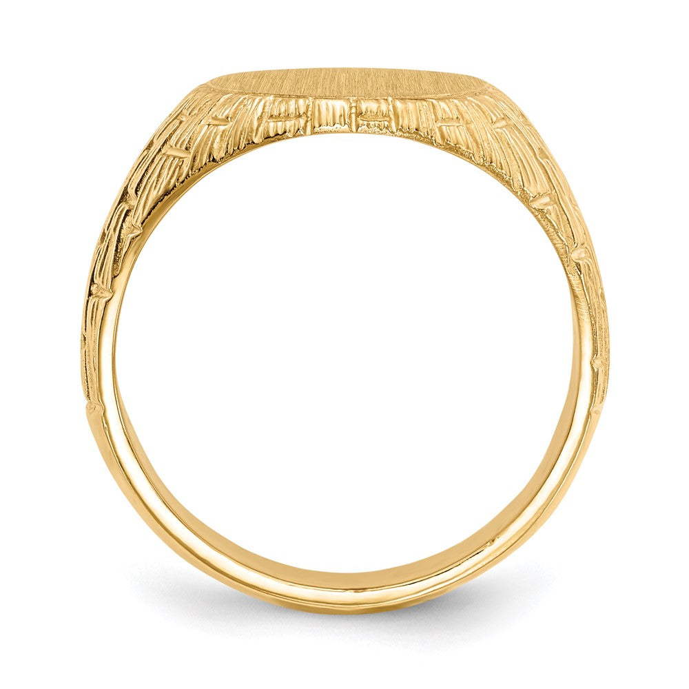 14K Yellow Gold 15.0x12.0mm Closed Back Men's Signet Ring