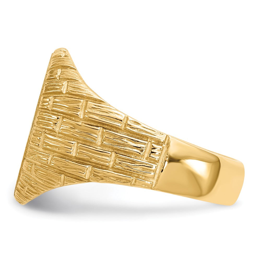 14K Yellow Gold 15.0x12.0mm Closed Back Men's Signet Ring