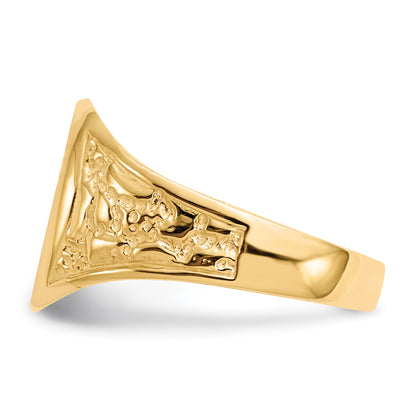 10K Yellow Gold 10Ky14.5X11.0mm Closed Back Men'S Signet Ring
