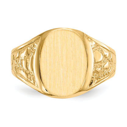 10K Yellow Gold 10Ky14.5X11.0mm Closed Back Men'S Signet Ring