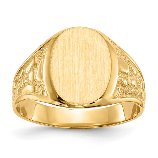 10K Yellow Gold 10Ky14.5X11.0mm Closed Back Men'S Signet Ring