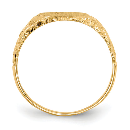 10K Yellow Gold 11.0X9.0mm Closed Back Diamond Signet Ring Mounting