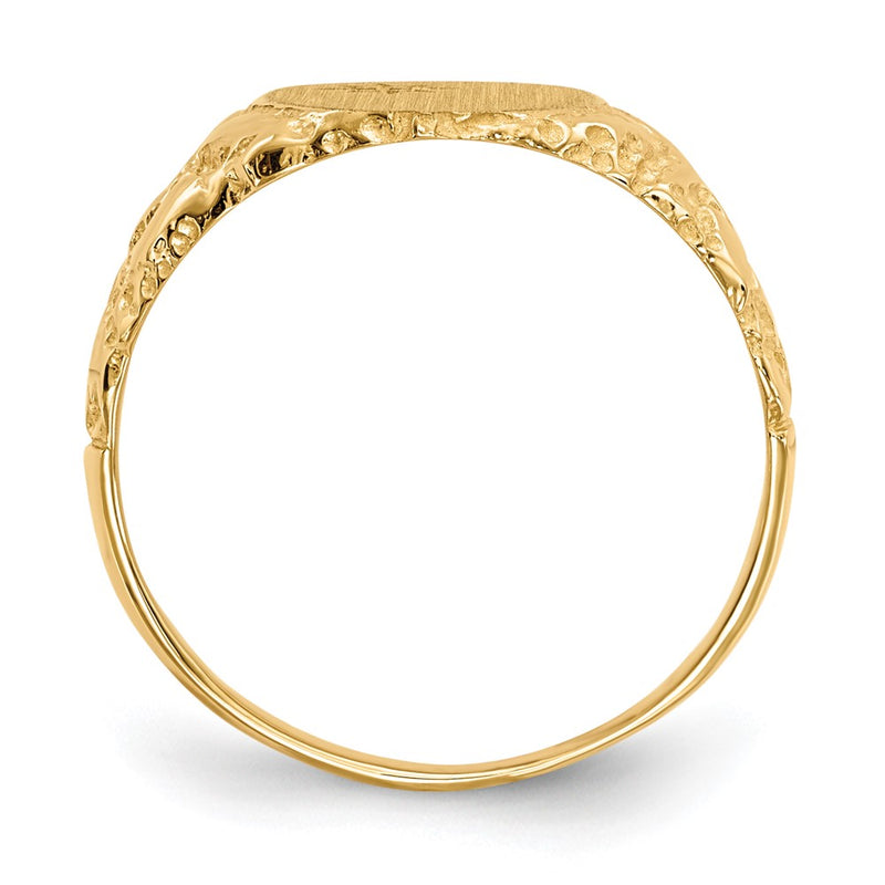 14K Yellow Gold 11.0X9.0mm Closed Back Diamond Signet Ring Mounting