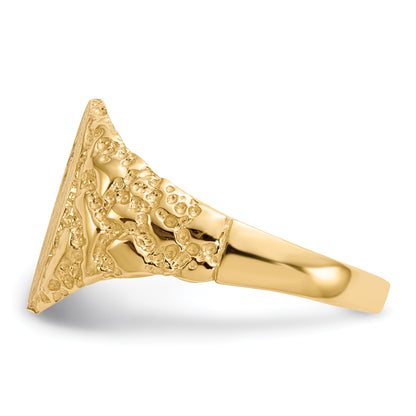 10K Yellow Gold 11.0X9.0mm Closed Back Diamond Signet Ring Mounting