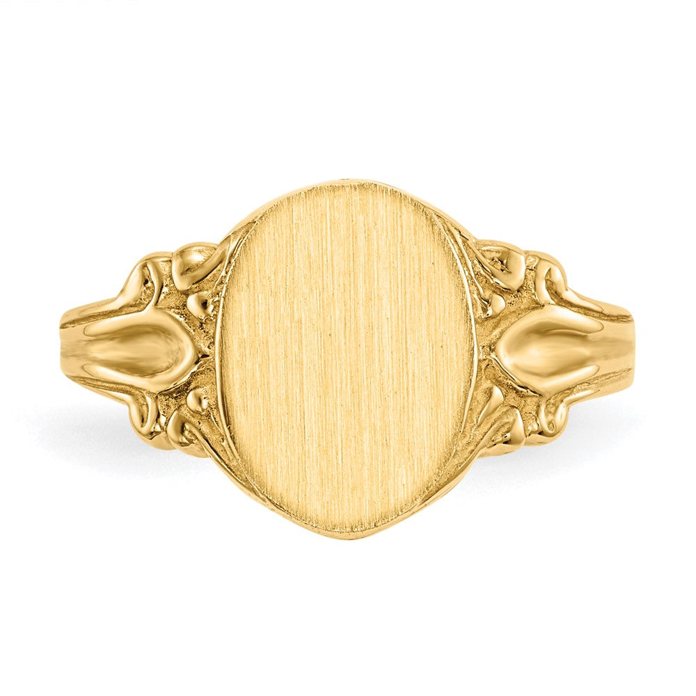 14K Yellow Gold 10.0x8.0mm Closed Back Signet Ring