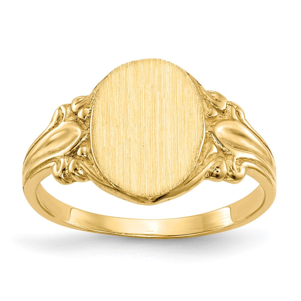 14K Yellow Gold 10.0x8.0mm Closed Back Signet Ring