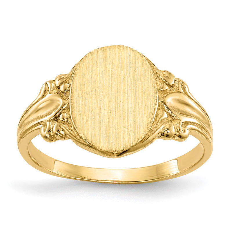14K Yellow Gold 10.0x8.0mm Closed Back Signet Ring