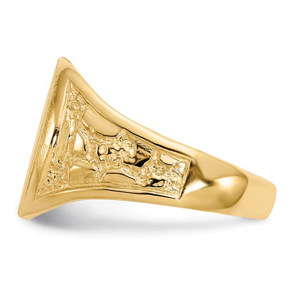 10K Yellow Gold 10Ky 15.0X11.5mm Open Back Men'S Signet Ring