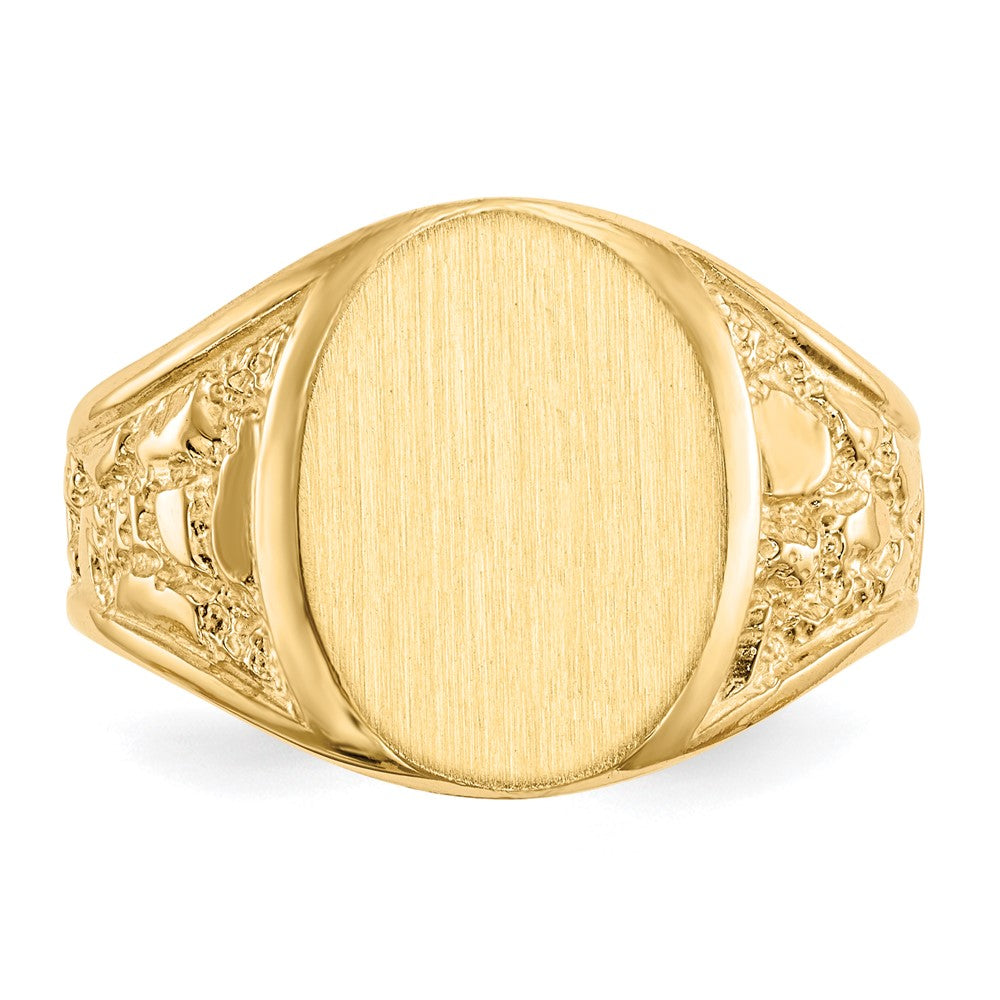 10K Yellow Gold 10Ky 15.0X11.5mm Open Back Men'S Signet Ring