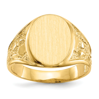 10K Yellow Gold 10Ky 15.0X11.5mm Open Back Men'S Signet Ring