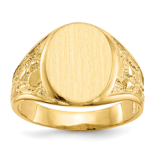 10K Yellow Gold 10Ky 15.0X11.5mm Open Back Men'S Signet Ring