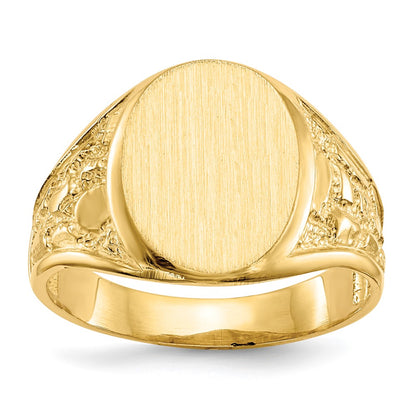 10K Yellow Gold 10Ky 15.0X11.5mm Open Back Men'S Signet Ring