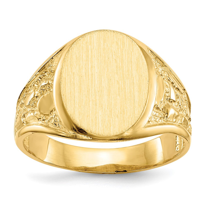 10K Yellow Gold 10Ky 15.0X11.5mm Open Back Men'S Signet Ring