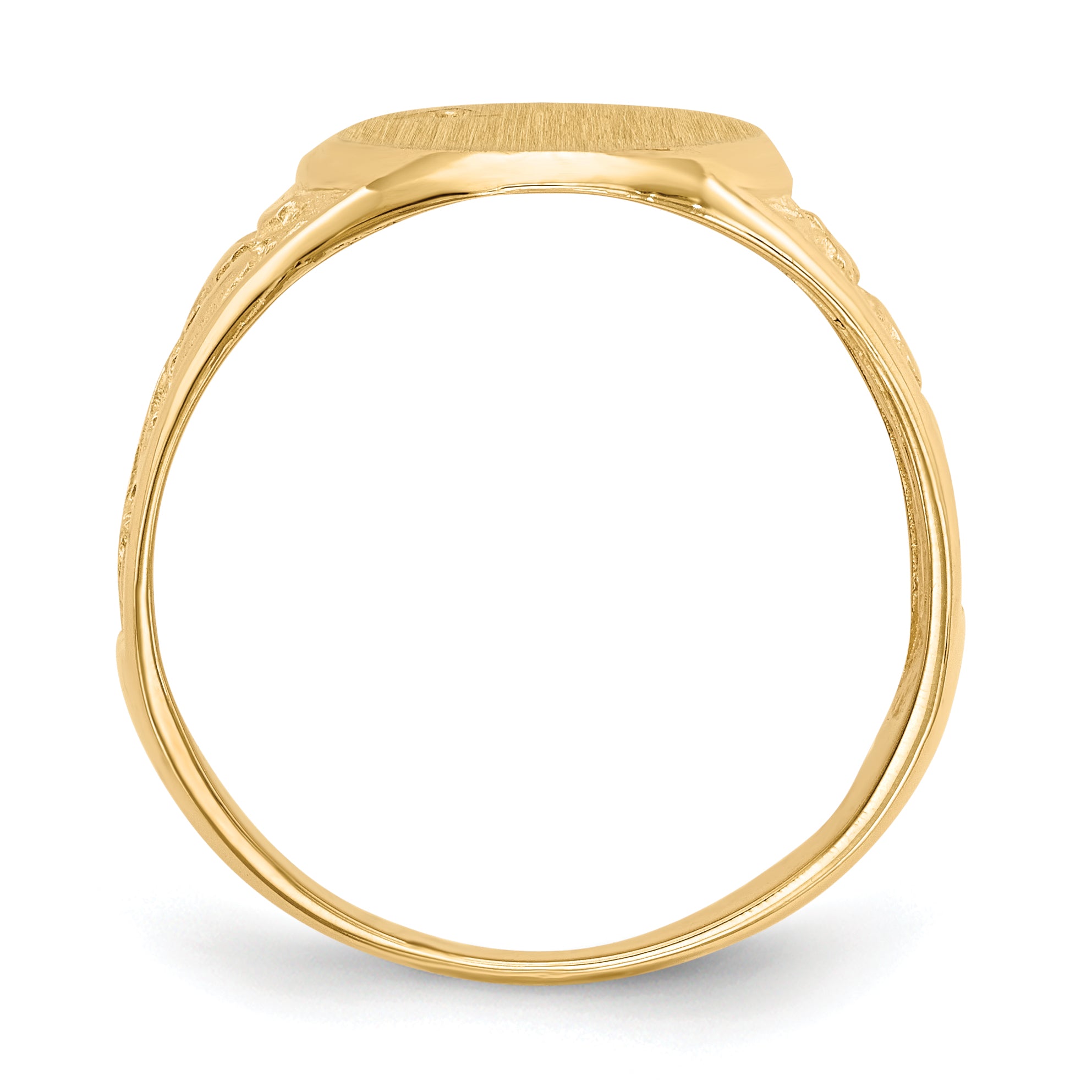 14K Yellow Gold 15.0X11.0mm Open Back Diamond Men'S Signet Ring Mounting