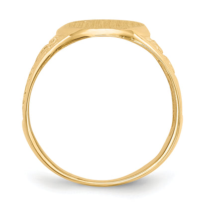 14K Yellow Gold 15.0X11.0mm Open Back Diamond Men'S Signet Ring Mounting