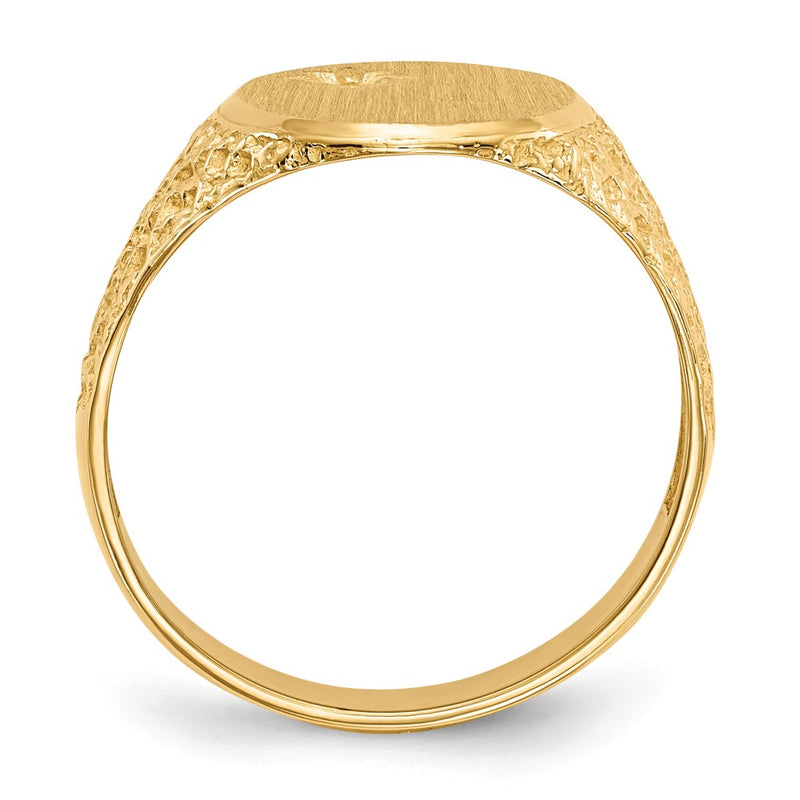 14K Yellow Gold 16.0X12.0mm Open Back Diamond Men'S Signet Ring Mounting