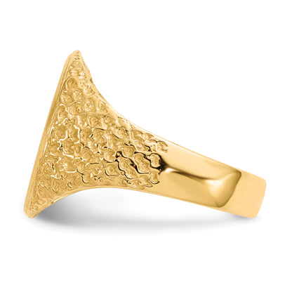 14K Yellow Gold 16.0X12.0mm Open Back Diamond Men'S Signet Ring Mounting