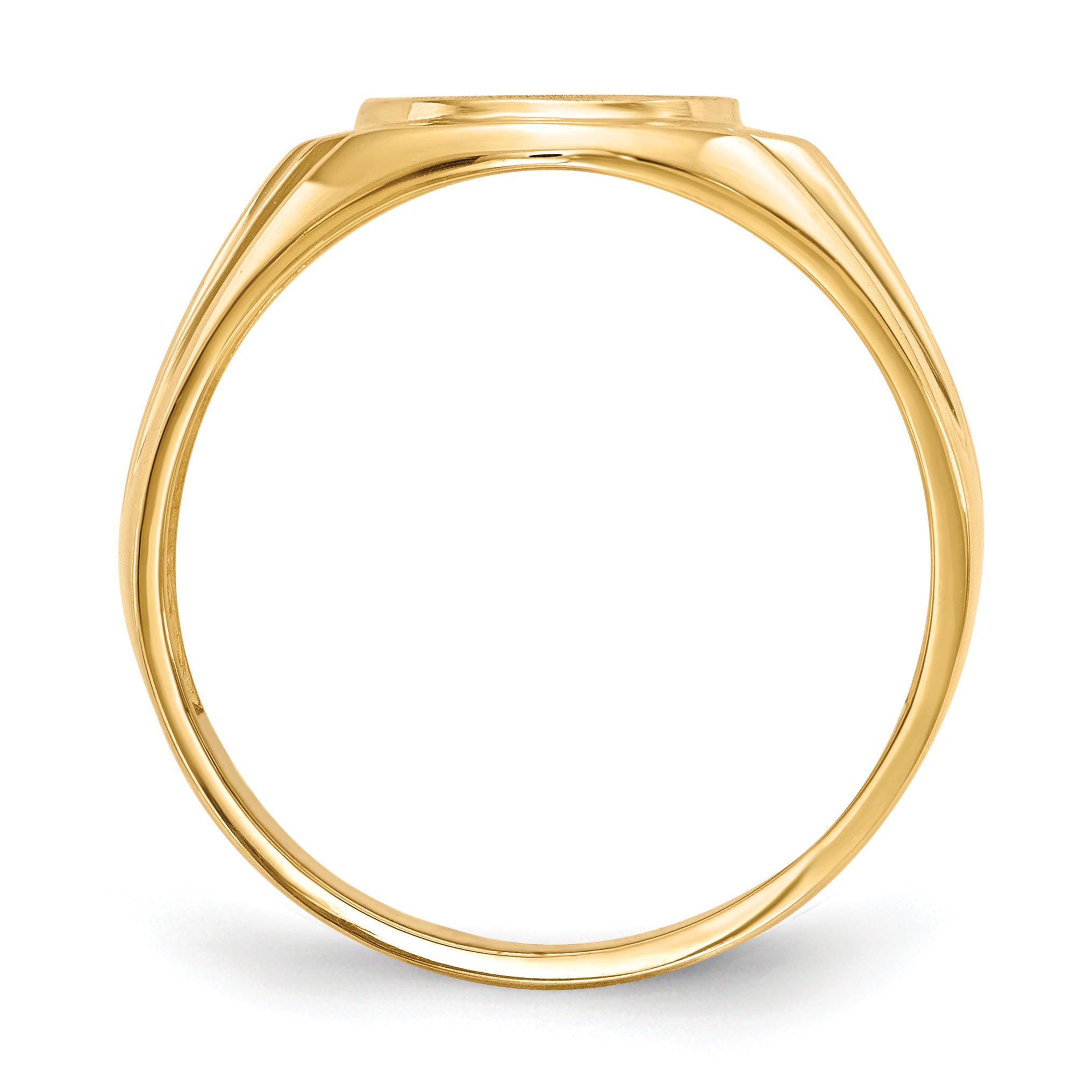 14K Yellow Gold 13.5X10.0mm Open Back Vs Diamond Men'S Signet Ring