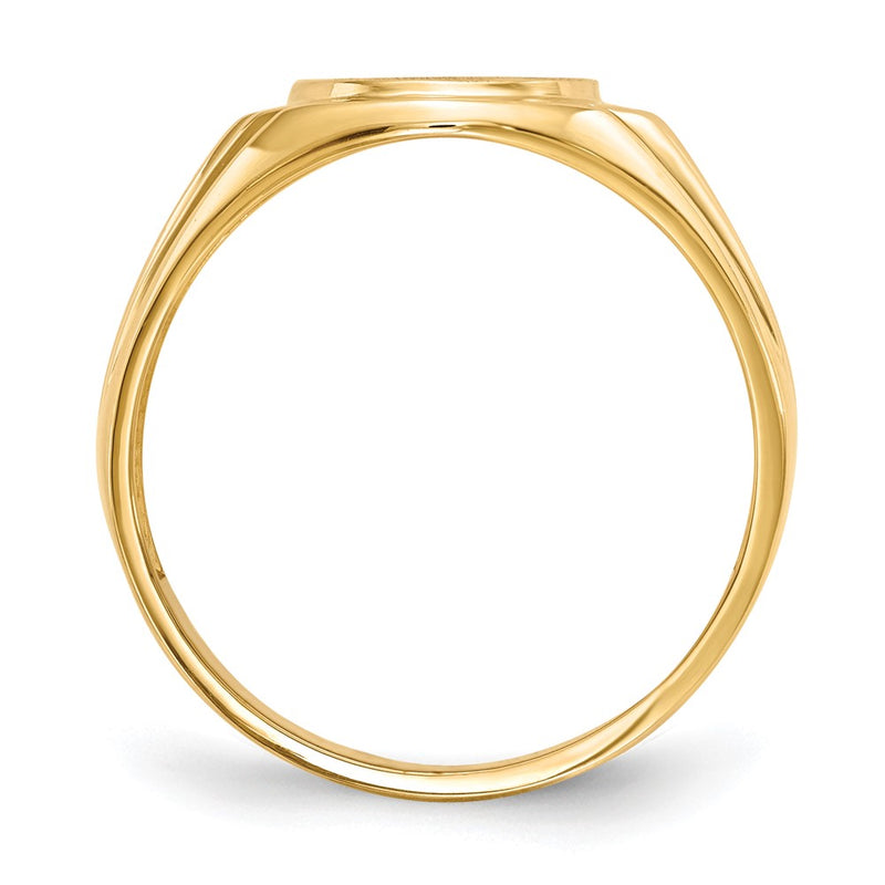 14K Yellow Gold 13.5X10.0mm Open Back Aaa Diamond Men'S Signet Ring