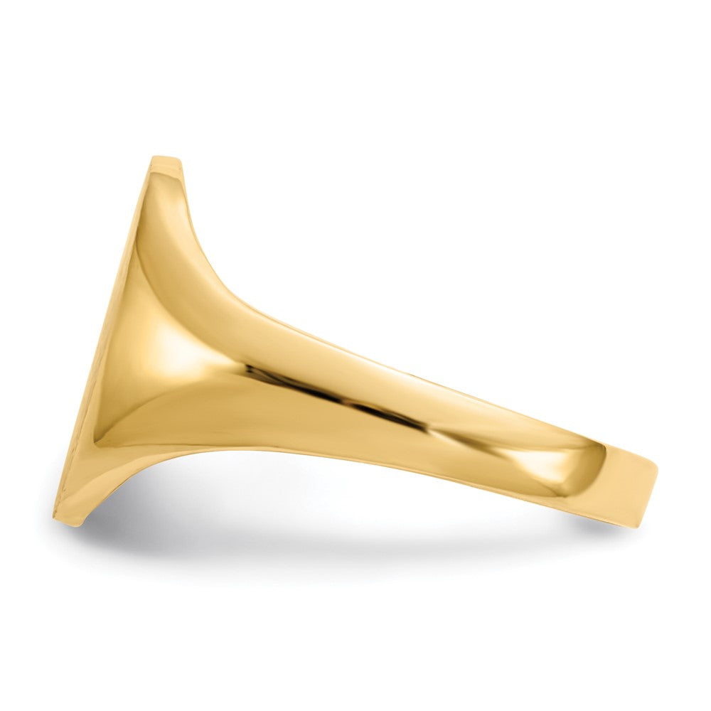 14K Yellow Gold 12.5x8.5mm Closed Back Signet Ring