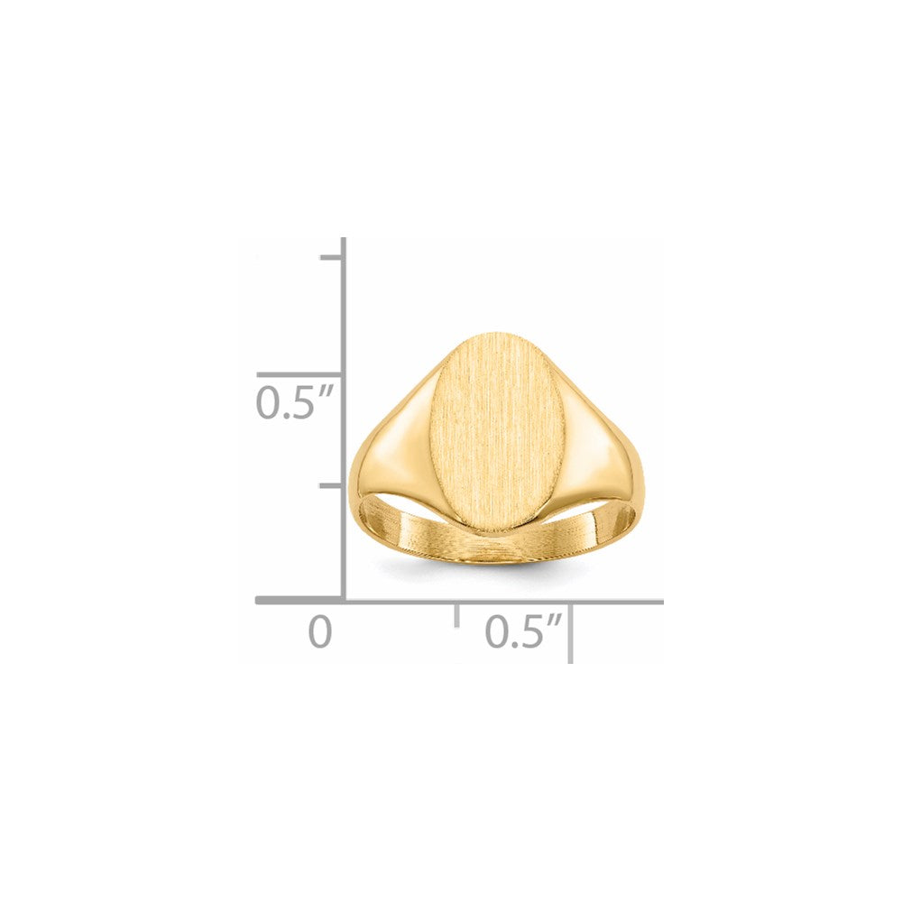 14K Yellow Gold 12.5x8.5mm Closed Back Signet Ring