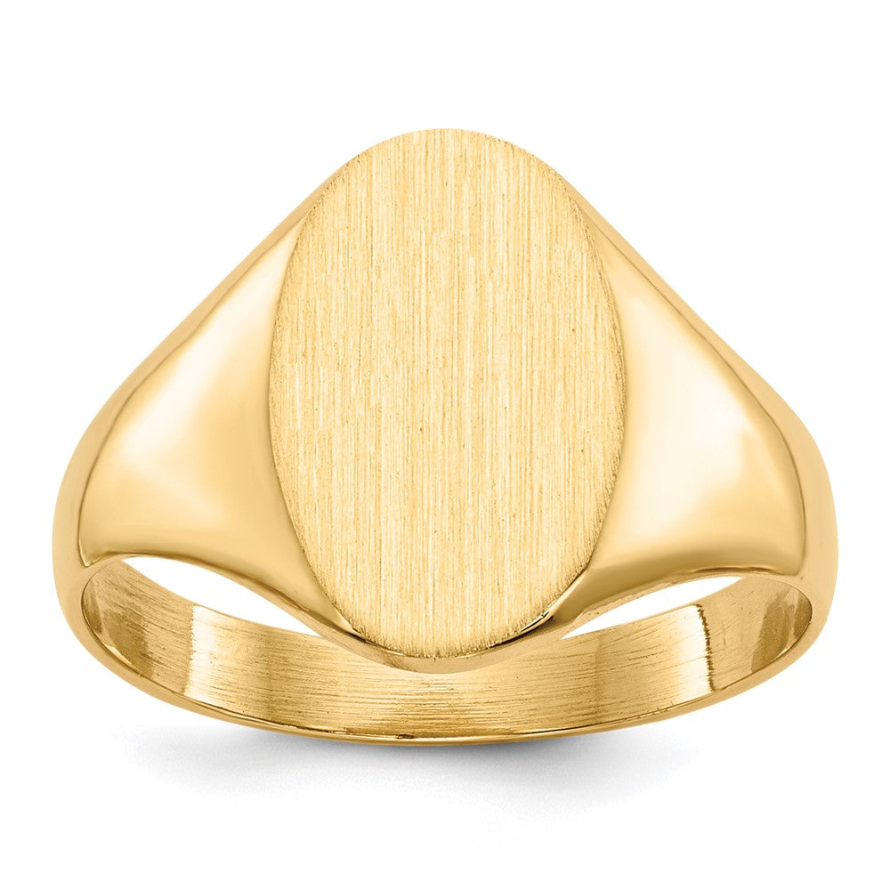14K Yellow Gold 12.5x8.5mm Closed Back Signet Ring