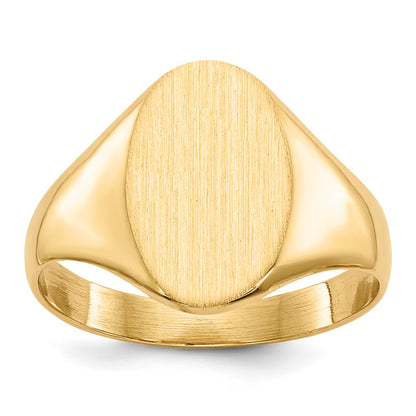 14K Yellow Gold 12.5x8.5mm Closed Back Signet Ring