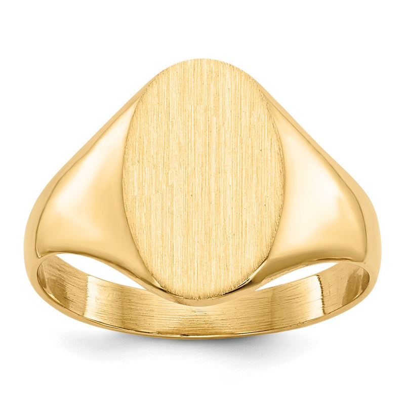 14K Yellow Gold 12.5x8.5mm Closed Back Signet Ring