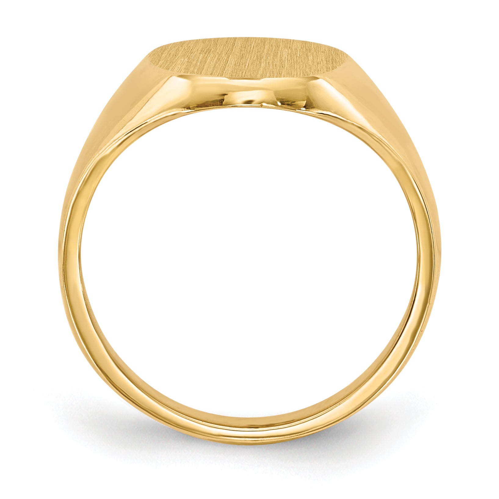 14K White Gold 13.0x10.0mm Closed Back Signet Ring
