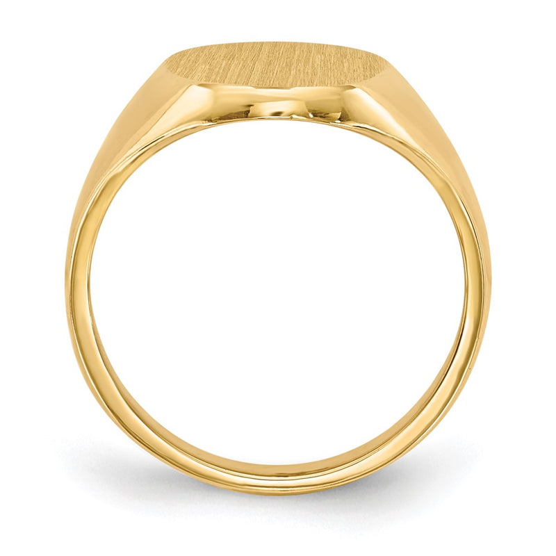 14K White Gold 13.0x10.0mm Closed Back Signet Ring