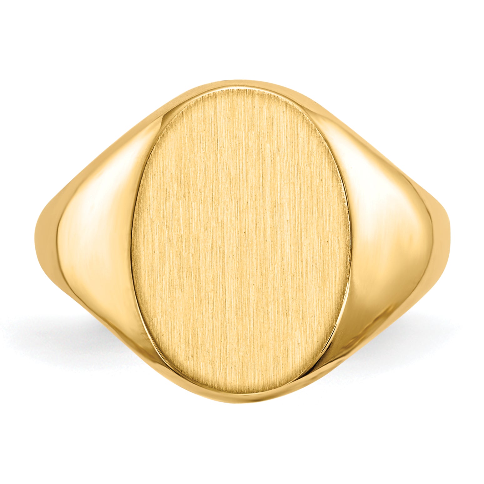 14K White Gold 13.0x10.0mm Closed Back Signet Ring