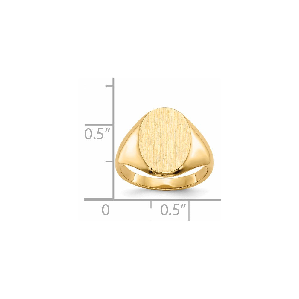 14K Yellow Gold 13.0x10.0mm Closed Back Signet Ring
