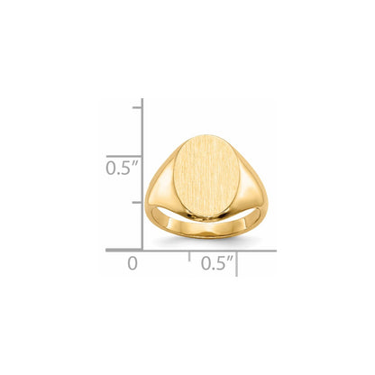 14K Yellow Gold 13.0x10.0mm Closed Back Signet Ring