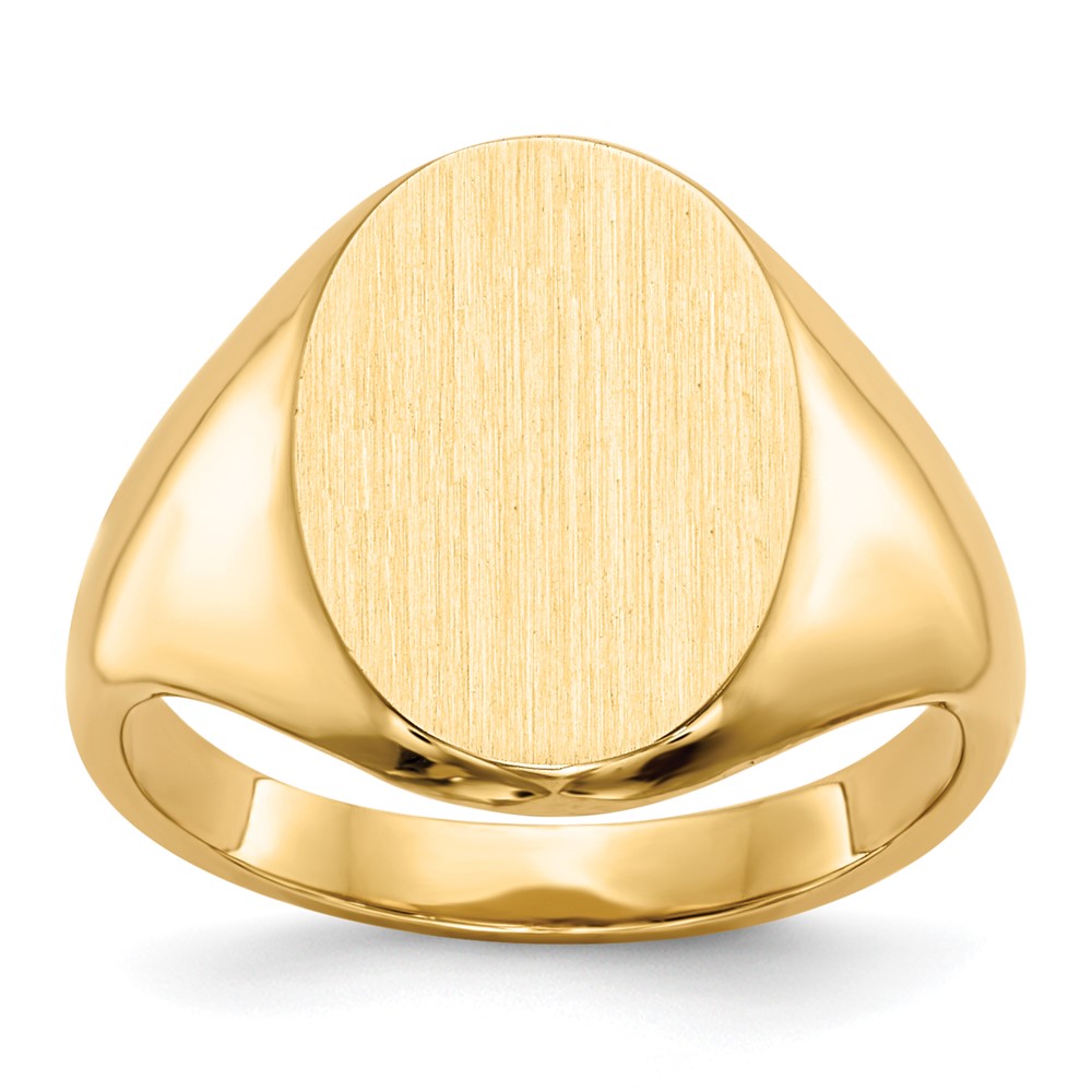 14K Yellow Gold 13.0x10.0mm Closed Back Signet Ring