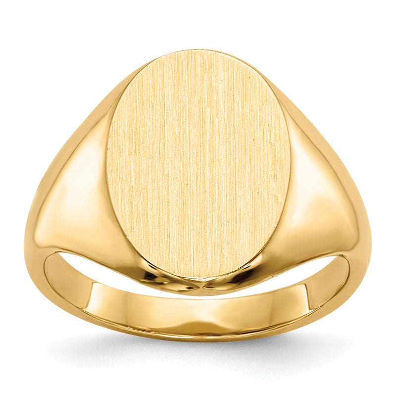 14K Yellow Gold 13.0x10.0mm Closed Back Signet Ring
