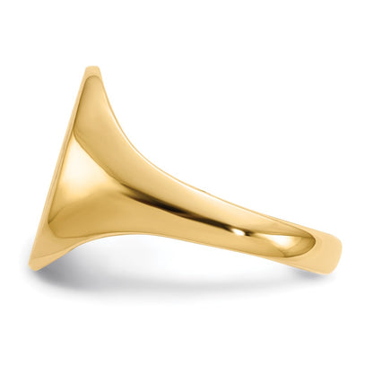 14K Yellow Gold 14.0x10.0mm Closed Back Signet Ring