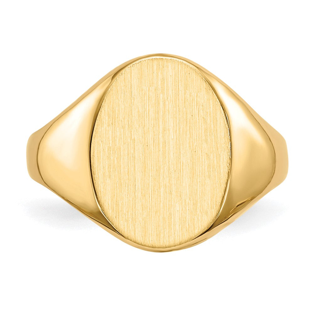 14K Yellow Gold 14.0x10.0mm Closed Back Signet Ring