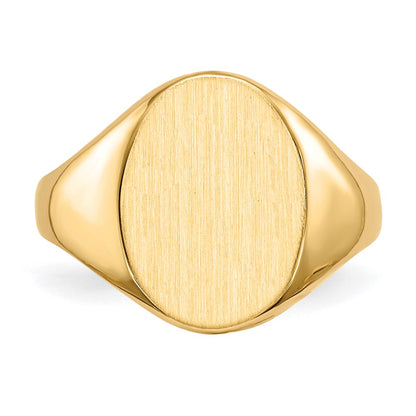 14K Yellow Gold 14.0x10.0mm Closed Back Signet Ring