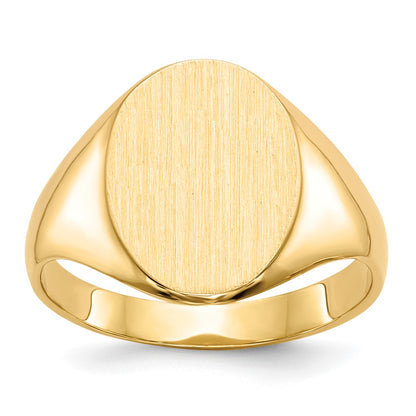 14K Yellow Gold 14.0x10.0mm Closed Back Signet Ring