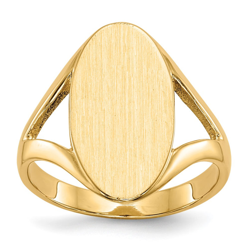 14K Yellow Gold 16.5x9.0mm Closed Back Signet Ring