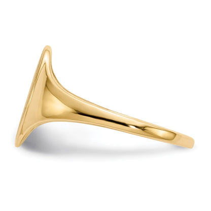 10K Yellow Gold 10Ky 12.0X8.5mm Open Back Signet Ring