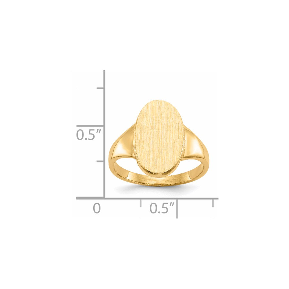 14K Yellow Gold 14.5x9.0mm Closed Back Signet Ring