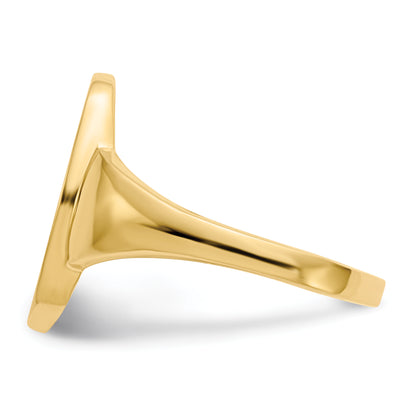 10K Yellow Gold 15.0x9.0mm Open Back Signet Ring