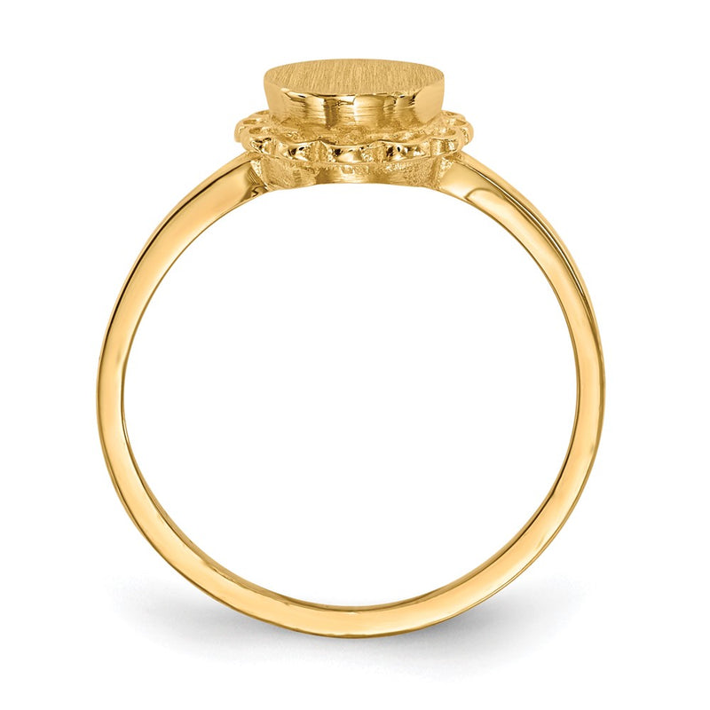 14K Yellow Gold 7.0x6.5mm Open Back Signet Ring