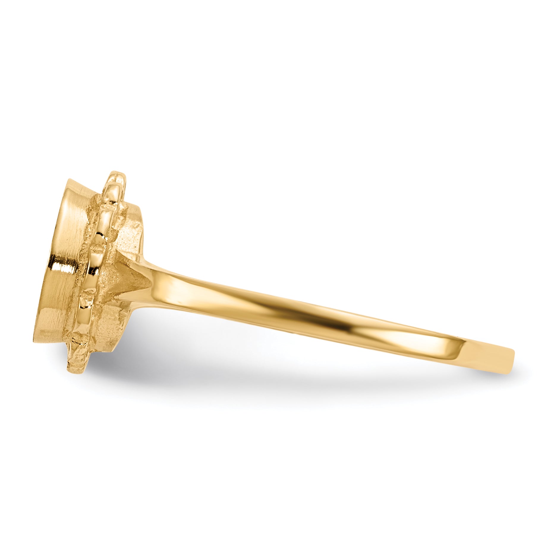 10K Yellow Gold 7.0x6.5mm Open Back Signet Ring